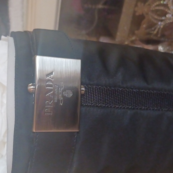 Vintage black Prada sport western boots  black nylon and leather with logo 36/6 - Picture 2 of 5